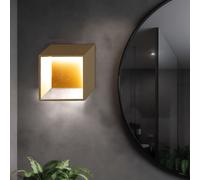 Applique murale d'intérieur LED salon moderne applique murale LED escalier intérieur doré, spot vers le bas métal, 5,5W 400Lm blanc chaud, LxlxH 25x9,2x25 cm, Wofi 4416.01.15.8000