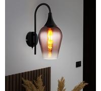 Applique Murale Couloir Luminaire de Salon Noir Interrupteur E27 Verre Cuivre