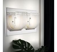 Applique en cristal applique chambre lampe lampe en cristal verre, finition satinée claire, 2x LED 3W 300Lm blanc chaud, LxPxH 30x16x9 cm