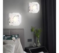 Applique Murale Lampe De Chambre Cristaux Verre Argent Clair LED Ensemble De 2