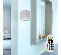 Applique murale LED RGB à intensité variable avec télécommande Lampe d'escalier Lampe de couloir Lampe de salon Applique murale, aluminium, éclairage vers le bas, 3W 200lm blanc chaud, l x h 7,5 x 10,