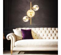 Applique Murale Lampe De Salon En Verre Cristal Doré LED L 41 Cm