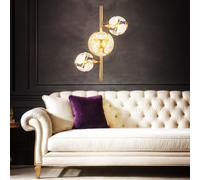 Applique Murale Lampe De Salon En Verre Cristal Doré LED L 41 Cm