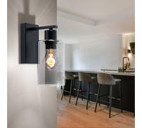 Lampe Murale Luminaire De Salon En Verre Fumé E27 Rétro Noir LED