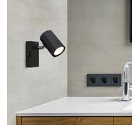 Applique Murale Lampe De Salon Noire Lampe De Lecture Réglable 1 Flamme