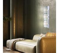 Applique Murale Lampe de Salon Verre 3 à Flammes Chrome Couloir LED L 37 CM