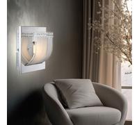 Applique murale lampe de nuit lampe de chambre lampe en cristal lampe en cristal, verre cristal satiné, 1x LED 3W 300Lm blanc chaud, DxH 16x9cm