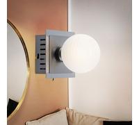 Applique boule applique boule de verre lampe boule mur intérieur, boule de verre métal blanc opale essuyé, 1x LED 3,8 watts 340 lumens blanc chaud, HxLxP 12x10x10 cm