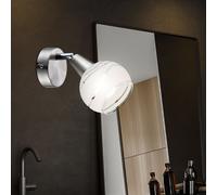 Applique Murale Lampe de Chambre à Coucher Verre 1 à Flammes Pivotant Argent LED