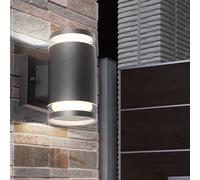 Applique Murale Lampe D'Extérieur de Jardin Façade Anthracite 2 à Feux Verre