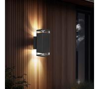Applique Murale Lampe D'Extérieur Lampe De Terrasse GU10 Up Down Aluminium Noir