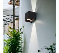 Applique murale d'extérieur lampe de façade anthracite LED lampe de jardin lampe de porte d'entrée en aluminium, cône lumineux réglable, 3W 290lm blanc chaud, LxH 10x10 cm