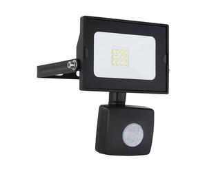 Applique murale lampe d'extérieur Spot mural lampe de jardin pivotant avec détecteur de mouvement, verre aluminium, noir clair, 1x LED 1x 10 watt 750 lm, LxHxP 9x12x13 cm