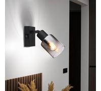 Applique Murale Lampe Éclairage de Couloir Chambre Métal Verre Rauchfarbe