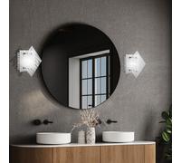 Applique Murale Lampe Éclairage de Couloir Verre Salon Chrome L 17 CM 2er Set