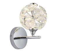Applique murale lampe en cristal lampe de couloir LED lampe boule de salon chromée lampe en métal