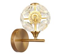 Applique murale lampe en cristal lampe de couloir LED or clair lampe boule de salon métal