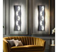 Applique Murale Lampe En Cristal LED Cuisine Métal Chrome Courbé Ensemble De 2
