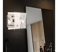 Applique Murale Lampe En Cristal Verre Satiné Métal Chrome K5 Cristaux G9