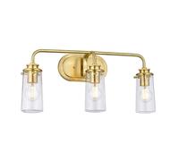 Applique Murale Lampe en Verre Bain Zones Humides IP44 Laiton 3x E27 B 60,3 CM