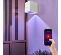 Applique Murale Lampe Extérieure RGB LED Luminaire de Façade App Commande H 8 CM