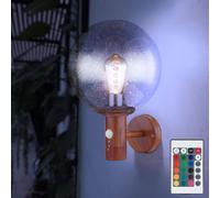 Applique Murale Lampe Extérieure Télécommande RGB LED Détecteur Optique Bois