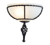 Applique Murale Lampe Forgé à Main Fer Verre Black B 26 CM