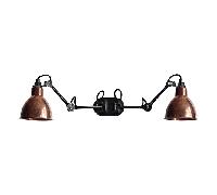 Applique Murale Lampe Gras N204 Double Mat Noir et Cuivre Brut