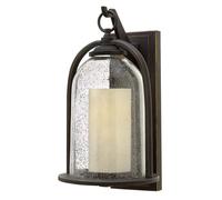 Applique Murale Lampe Lanternes H 42,5 Cm ALU-Fonte Verre Bronze IP44 1 Flamme