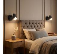 Applique Murale Lampe LED Rétro Lampe De Salon Anthracite Ensemble De 2