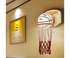 applique murale, lampe murale, Appliques murales à LED, panier de basket-ball, éclairage mural, lampe en forme de basket-ball, thème sportif for les amateurs de sport, enfants, adolescents, garçons, f