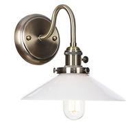 applique murale, lampe murale, Appliques murales avec interrupteur, éclairage moderne avec abat-jour en verre blanc, appliques murales en métal, lampes murales à col de cygne for chambre à coucher, sa