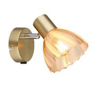 Applique murale Lampe murale Lampe de salon Spot orientable Laiton Verre H 12,5 cm