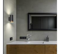 Applique Murale Lampe Murale Up Bas LED Lampe de Salon Noir Cylindre H 15 CM