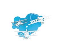 Applique Murale Lampe pour Enfants Lumières de Chambre GU10 Bleu Avions Bois