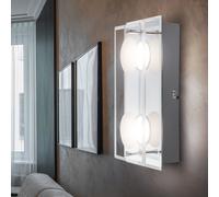 Applique Murale Lampe pour Salle de Bain Dimmable LED Salon Verre Satiné L 24cm