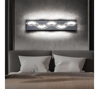 Applique Murale Lampe Salle à Manger Cristaux Argent 1 à Flammes LED L 59 CM