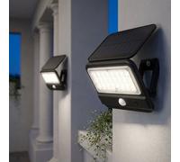 Applique Murale Lampe Solaire D'Extérieur Luminaire de Façade Mouvement LED 2er