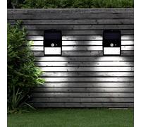 Applique Murale Lampe Solaire IP44 Détecteur Batterie Noir LED 2er Set
