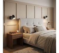 Spot mural mobile LED lampe de chambre applique anthracite lampe de salon lampe de lecture, 4W 280lm blanc chaud, LxH 8 x 13,5 cm, lot de 2