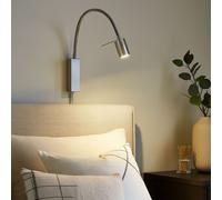 Applique Murale Lampe Spot Col de Cygne Souple LED Lampe de Lecture Argent 40cm