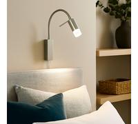 Applique lampe de lit lampe de chambre lampe de lecture LED flexible argent H 40 cm