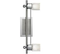 Applique murale lampe spot lampe de couloir chambre à coucher, 2 flammes spots mobiles, chrome verre clair acier, 2x LED 5W 450Lm 3000K, L 40cm