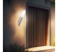 Applique Murale Lampe Torche Détecteur de Mouvement IP44 Inox Hauteur 40cm