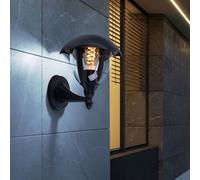 Applique Murale Lanterne Extérieure Noir Balcon Feu Avant Verre Largeur 20 CM