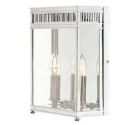 Applique Murale Lanternes En Laiton Verre Chromé H 31 Cm Antique 2 Flammes