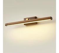 Applique murale LED 12W en bois, applique murale intérieure rotative à intensité variable, lumière de miroir industrielle vintage 3000K/4500K/6000K, lampe en bois, lumières de miroir modernes,