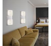 Applique Murale LED 2 à Flammes Treppenhauslampe Satiné Couloir 2er Set