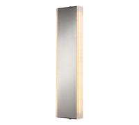 Applique Applique murale LED, 2 flammes, lampe de couloir en verre, satiné, métal, nickel mat, 2x 12W, 2x 925lm, blanc chaud, LxH 11 x 44 cm