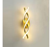 Applique murale LED 20 W pour intérieur en spirale - Blanc chaud 3000 K - Lampe de chevet en aluminium ondulé - Lampe de couloir - Éclairage décoratif moderne pour chambre à coucher, escalier, salon -